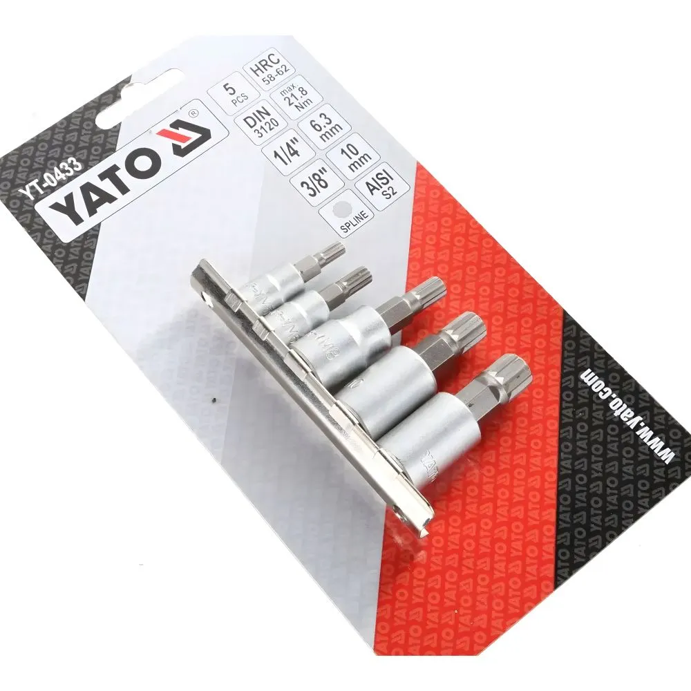 [YT-0433] Juego de Cubos Punta Ranurada 5PCS 1/4 3/8 (YT-0433)