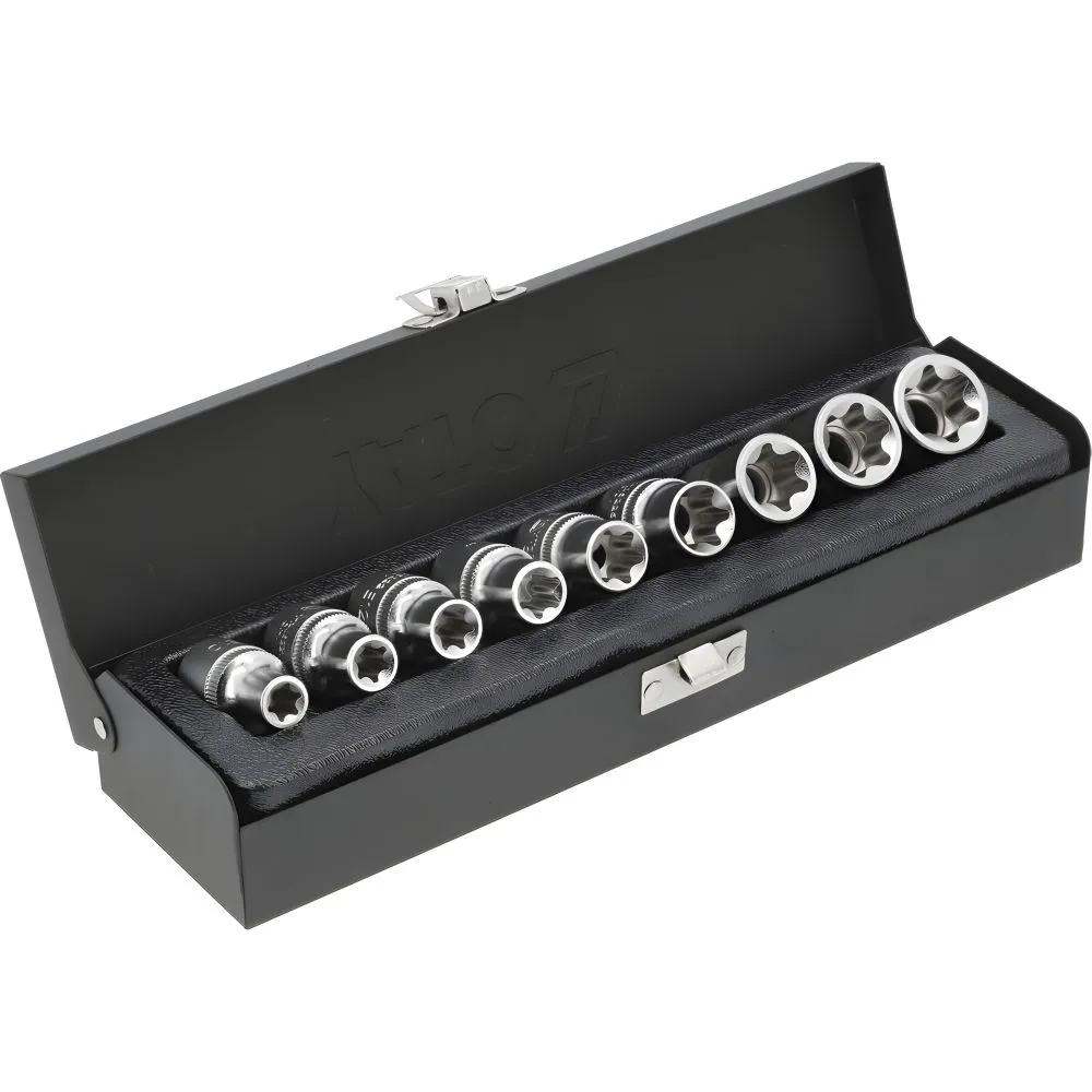 [YT-0521] Juego 9 Pcs Sockets Torx 1/2 10/11/12/14/16/18/20/22/24 (YT-0521)
