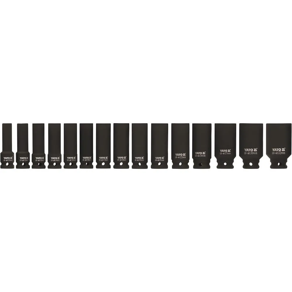 [YT-1055] Juego de Cubos Impacto Largo 1/2 15PCS 10-32MM (YT-1055)