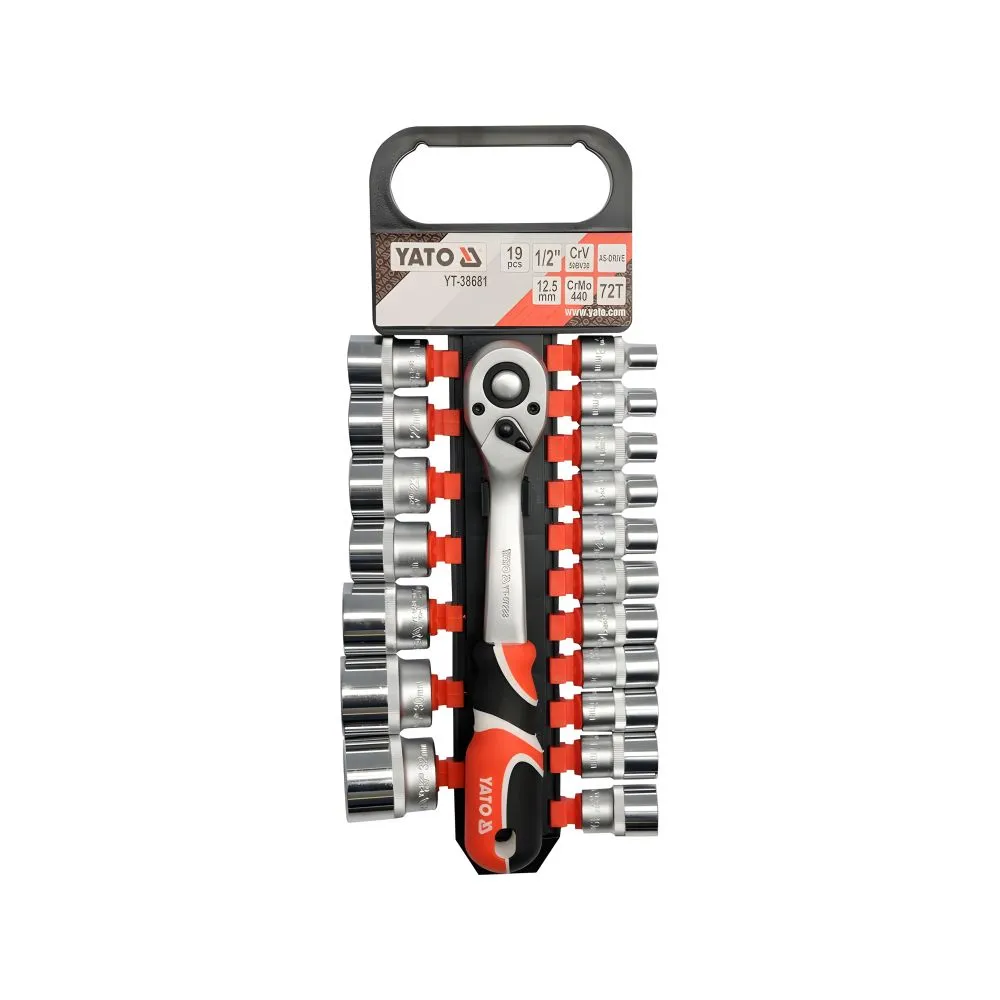 [YT-38681] Juego de Ratch y Cubo 1/2 8-32MM 19PCS (YT-38681)