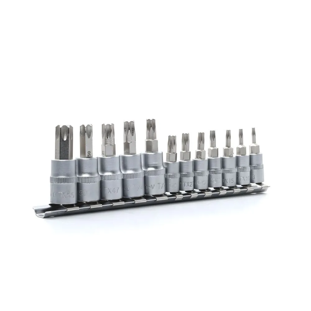 Juego de Cubos Torx 12PCS 1/4 3/8 (YT-0430)