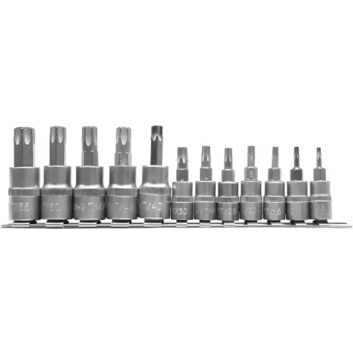 Juego de Cubos Torx 1/4 T8/10/15/20/25/27/30 3/8 T40/45/47/50/55 (YT-04331)