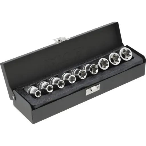 Juego 9 Pcs Sockets Torx 1/2 10/11/12/14/16/18/20/22/24 (YT-0521)