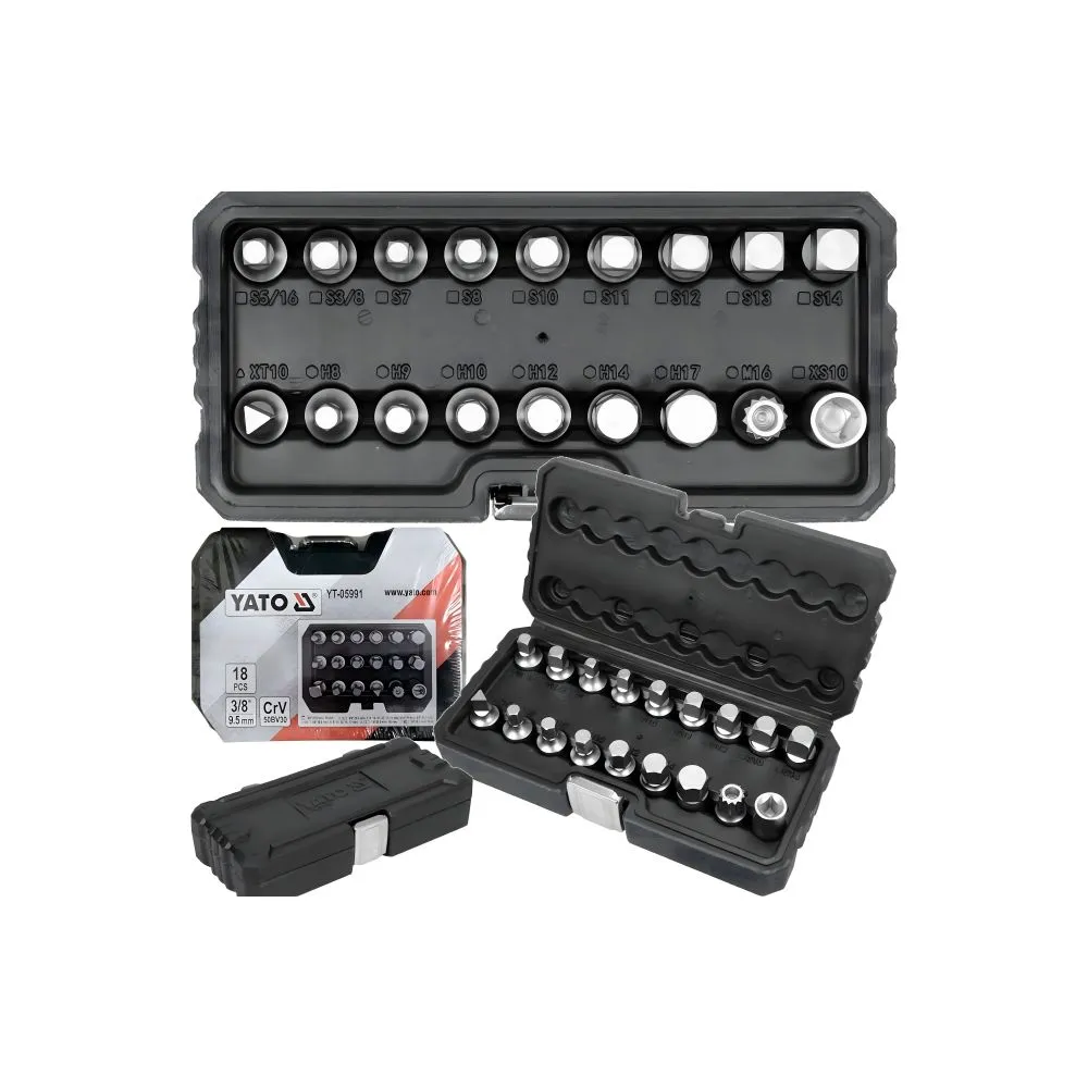 Juego de Llaves de Tapon de Carter 18 Pz 3/8 (YT-05991)