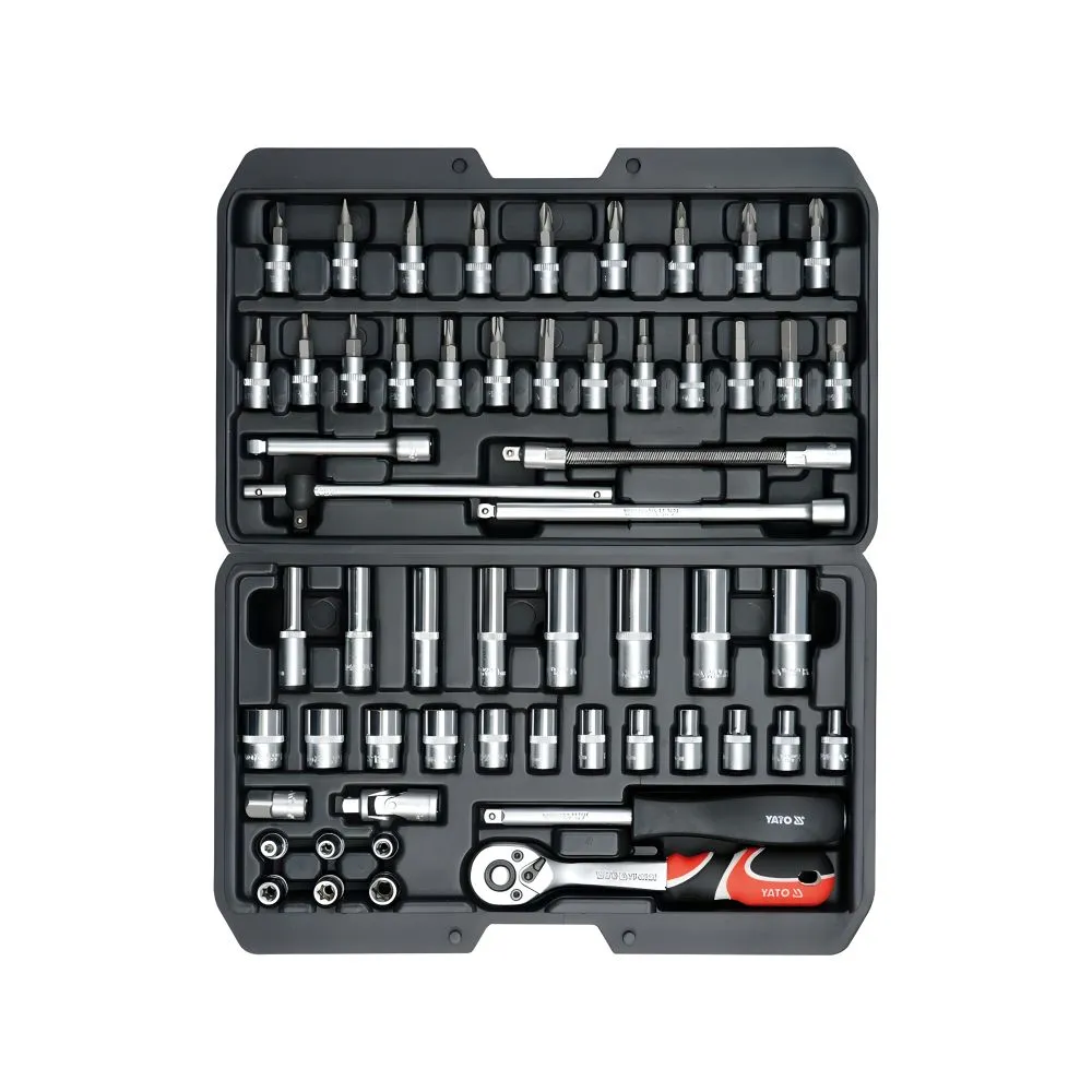 Juego de Cubos y Desatornillador 1/4 56PCS (YT-14501)