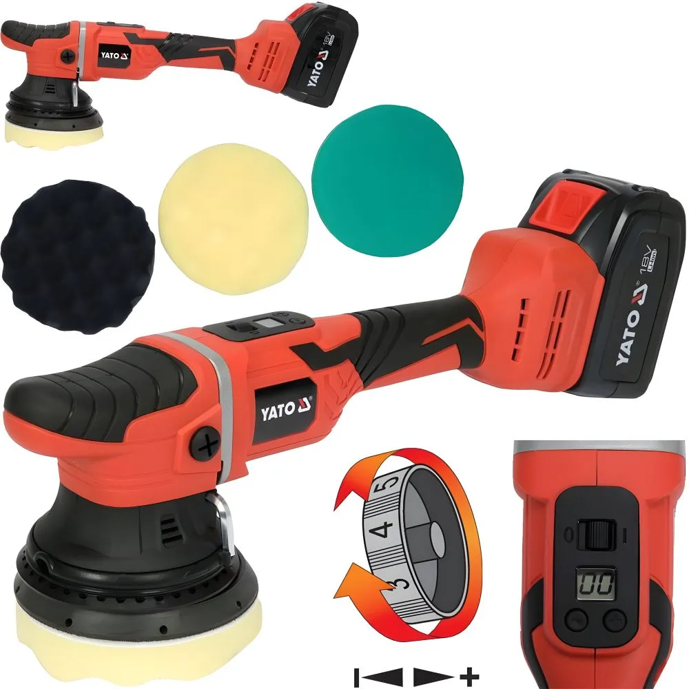 Pulidora Inalámbrica 18V Orbital (5) 6.0AH (YT-82924)